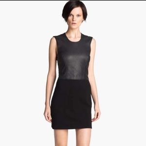 Helmut Lang black leather mini dress size P